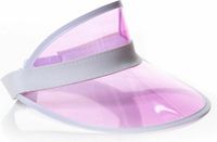 Partychimp Verkleed zonneklep - transparant/roze - Jaren 80