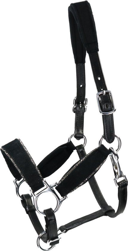 HB Ruitersport Velvet Halster Showtime Zwart-Zilver Mini Shet
