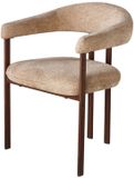 Lizzely Garden & Living Eetkamerstoel Japandi Sena - Set van 4 - Bruin/Walnoot - Stof/Metaal