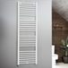 Hudson Reed Kent Radiateur sèche-serviettes électrique plat – Blanc – 80 cm x 50 cm - Avec élément simple câblé