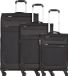 Worldpack Dublin 4 wielen Kofferset 3-delig Zachte bagage TSA slot zwart