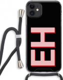 Case Company iPhone 11 Hoesje met Koord - Monogram - Zwart Koord - Back Cover