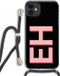 Case Company iPhone 11 Hoesje met Koord - Monogram - Zwart Koord - Back Cover
