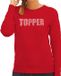 Bellatio Decorations Shoppartners Bv Glitter Topper foute trui rood met steentjes/ rhinestones voor dames - Glitter kleding/ foute party outfit XL