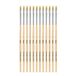Idena 90093 - Borstelkwasten, maat 2, met onbeschilderde houten steel, set van 12, schilderspenselen voor scholieren hobbykunstenaars