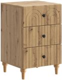 vidaXL Nachtkastje Artisanaal eiken 43x 41 x 66,5 cm Bewerkt hout