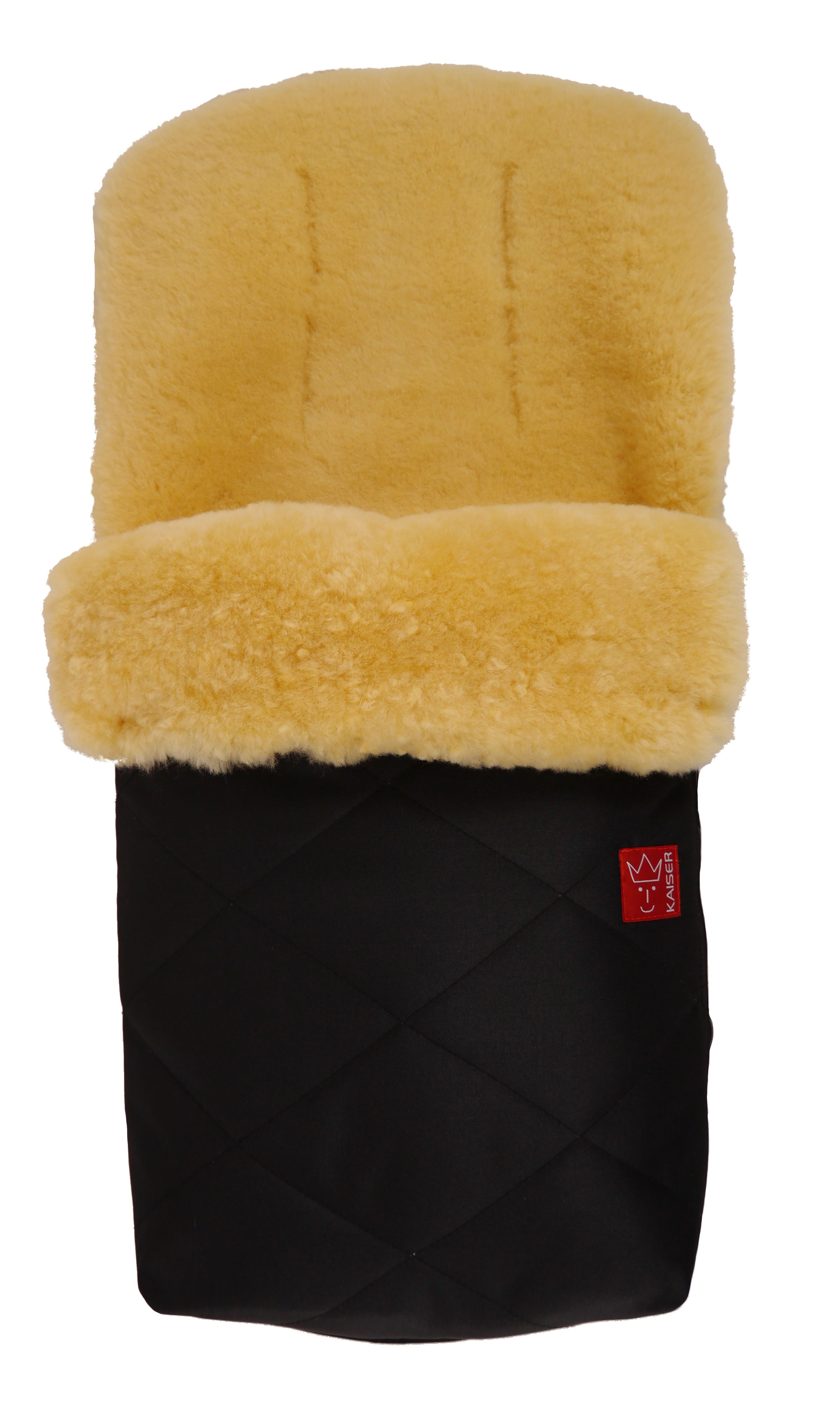 Kaiser 6541125 Lamsvacht Voetenzak - Zwart/Beige