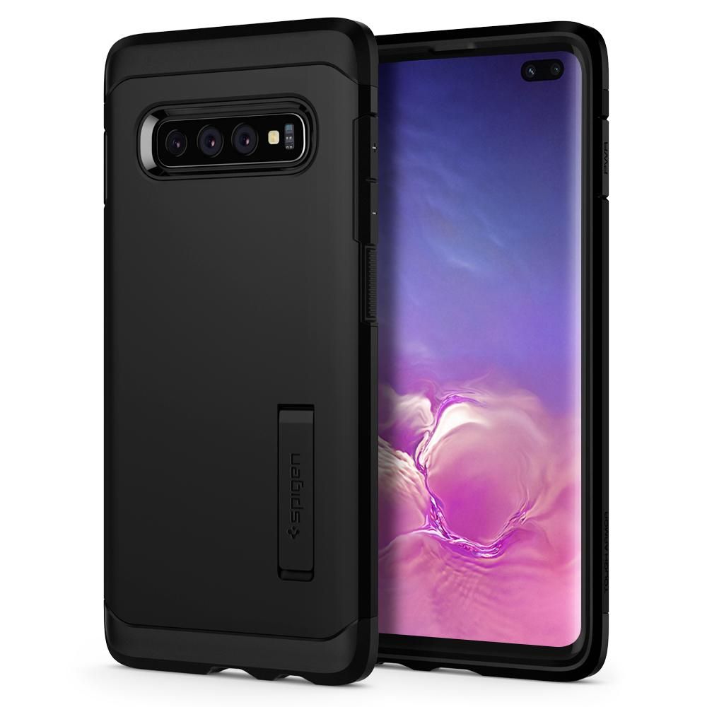 Spigen Tough Armor - Back Cover voor Samsung Galaxy S10 Plus - Zwart