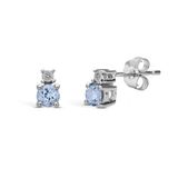 Lucardi Dames 14 Karaat witgouden oorbellen diamant 0,35ct