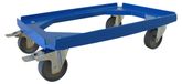 Chariot de transport pour boîtes en plastique, dimensions 610 x 410 mm, capacité de charge 250 kg, couleur bleue