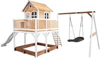 AXI Liam Speelhuis - Bruin/Wit - Met Glijbaan, Schommel & Zandbak - FSC Hout