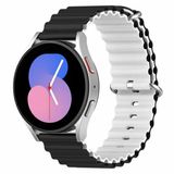 By Qubix Garmin By Qubix Ocean Style bandje voor Garmin Venu 4 (45mm) - Zwart/Wit