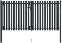 vidaXL Dubbele poort met deur staal 300x150 cm antraciet