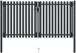 vidaXL Dubbele poort met deur staal 300x150 cm antraciet
