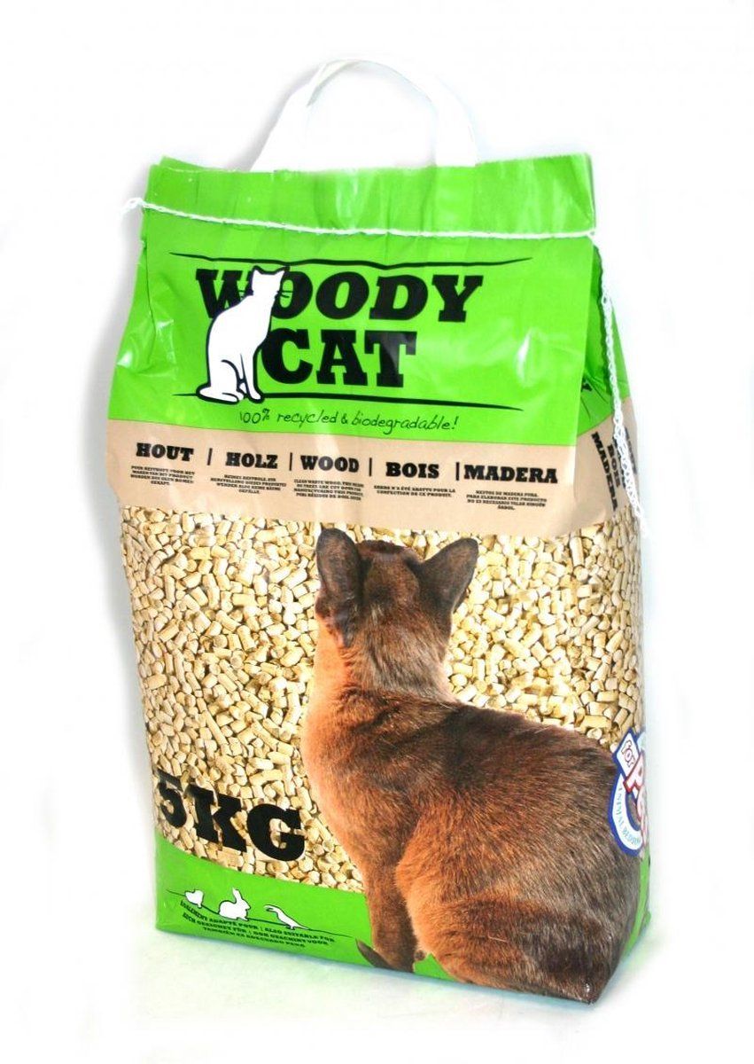 Woody cat Kattenbakvulling 8 liter houtkorrels