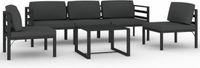 vidaXL 6-delige Loungeset met kussens aluminium antracietkleurig