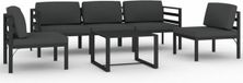 vidaXL 6-delige Loungeset met kussens aluminium antracietkleurig
