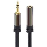 PremiumCord HQ 3,5 mm jack verlengkabel - 3,5 mm jack plug - mannelijke naar vrouwelijke stereo jack plug - extra audio verlengkabel - afgeschermd - gevlochten metalen connectoren - M/F - lengte: 1,5
