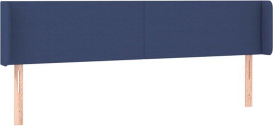 vidaXL Hoofdbord met randen 203x16x78/88 cm stof blauw
