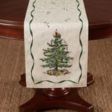 Spode Stoffen tafelloper, keukentafelaccessoires, woondecoratie voor de feestdagen (Spode kerstboomcollectie, 36 × 229 cm)