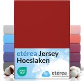 etérea Himmlische Qualität etérea Jersey Hoeslaken 90x200 - 100x200 cm Oekotex Made in Green - 100% katoen - Kers