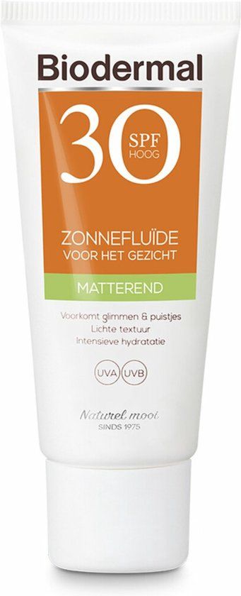 Biodermal Zonnefluïde Gezicht Matterend SPF30 40ml