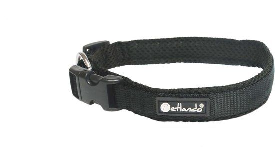 Petlando Hondenhalsband Mesh Zwart - Klikhalsband - M 45-50cm