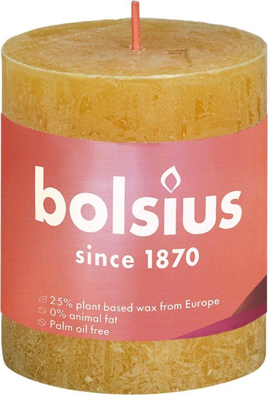 Bolsius Rustiek Shine Stompkaars Frosted Lavender - Ø68mm - 19cm - 85 uur