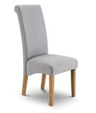 Julian Bowen Rio textielstoel, opgerold design, hout, grijs, 2 stuks