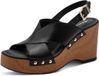 Tamaris Plateau Sandalen Dames Zwart Leer Maat 41