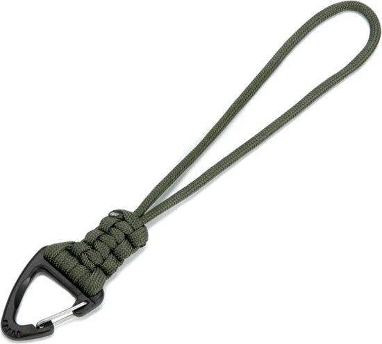 LGT JWLS Lookinggoodtoday Sleutelhanger Koord Paracord Groen met Driehoekige Haak