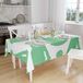 Bonamaison Tafelkleed, Anti-Mold, Sneldrogend, Waterdicht, 100% Polyester Tafellaken, Petroleum Groen, Wit, 140 x 160 Cm