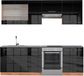 Vicco Fame-Line Unité de cuisine complète – 240 cm, WB anthracite anthracite brillant/chêne doré