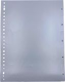DULA Tabbladen plastic 1 tot 5 - Genummerd - A4 - Grijs - 23 gaten - PP