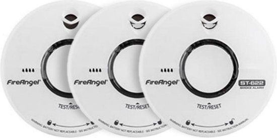 FireAngel ST-622 Rookmelder - 3 pack - 10 jaar accu - Pauzeknop - Testknop