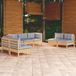Maison Exclusive - Ensemble de jardin, 7 pièces, avec coussins gris, en pin massif