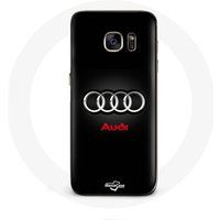 Audi Hoesje voor Samsung Galaxy S7 Audi Logo Metal zwarte achtergrond Maniacase