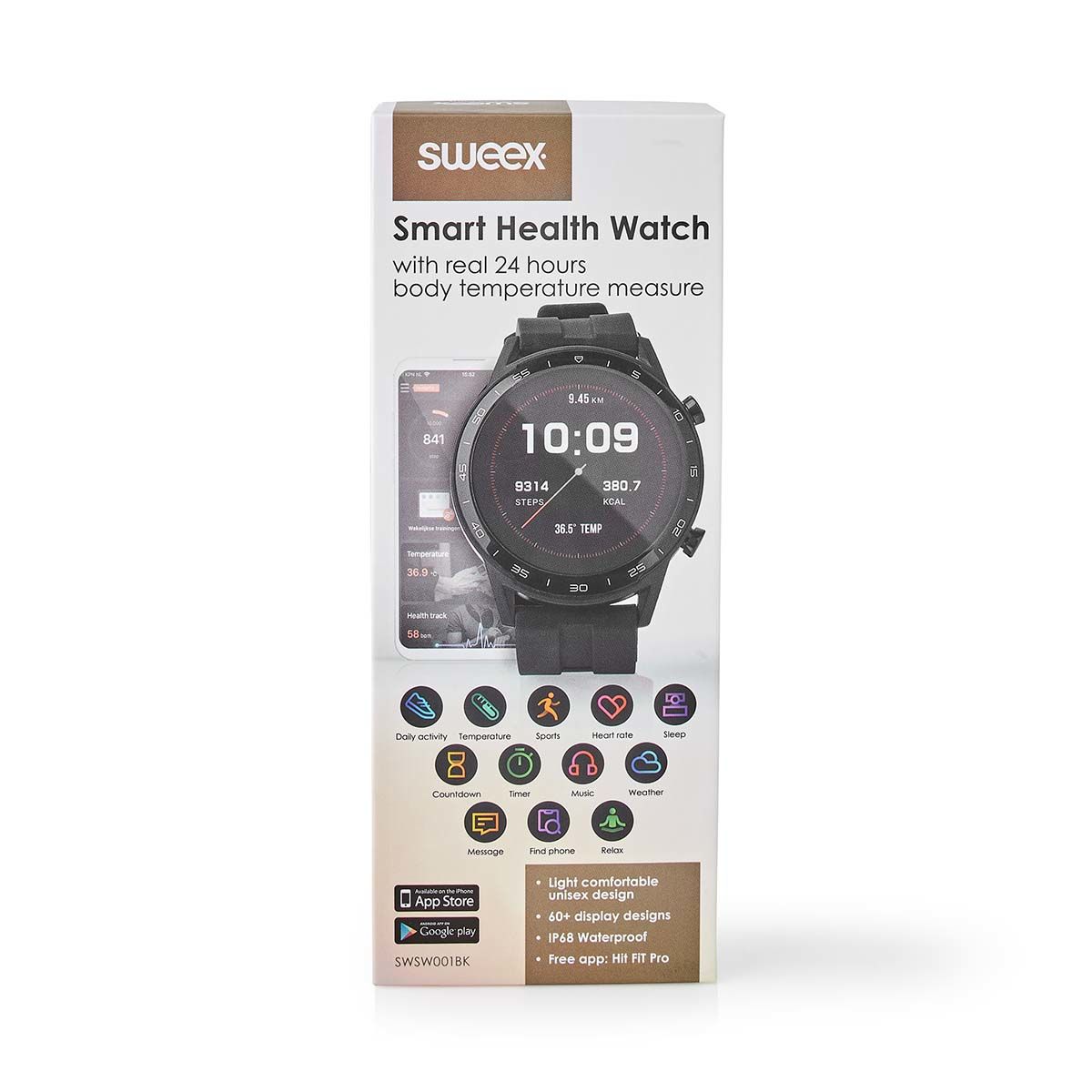 Sweex Smartwatch - 1.28