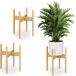 Merkloos Relaxdays plantenstandaard bamboe, set van 3
