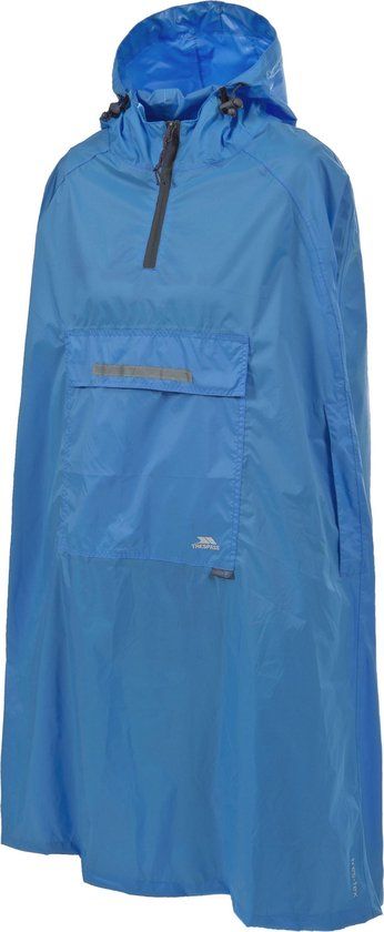 Trespass Qikpac Waterdichte Opbergbare Poncho - Unisex - Blauw - S