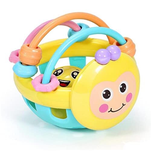 PiniceCore 1 stuk Baby Zacht Rubber Rammelaar Kinderen Vroege Kindertijd Bijten Bell Speelgoed Bee Hand Bell Rammelaar Dumbbell