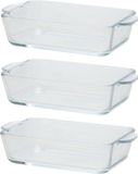 Cosy&Trendy Rechthoekige glazen ovenschaal - 3 stuks - 500 ml - Transparant
