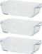 Cosy&Trendy Rechthoekige glazen ovenschaal - 3 stuks - 500 ml - Transparant