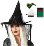 Boland Heksenhoed met sluier - zwart - voor Dames - Halloween