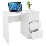ML-Design Bureau met drie laden 90x76x50 cm Wit Hout