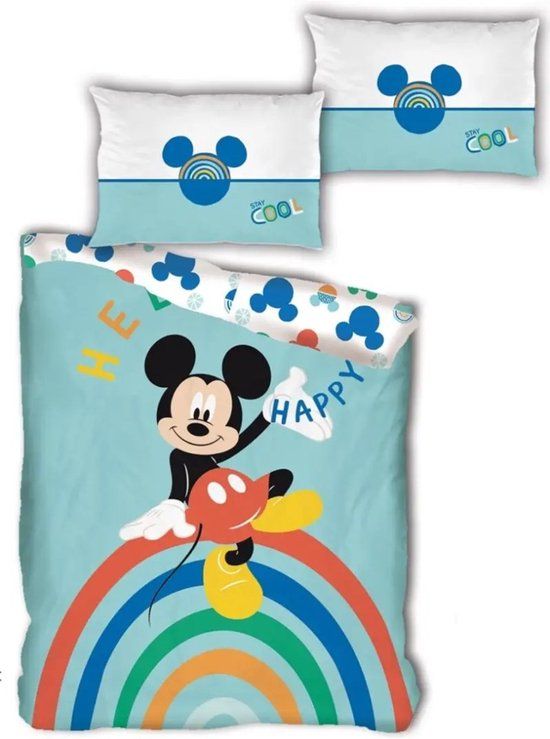 4KidsOnly Disney Mickey Mouse Dekbedovertrek Happy - 140 x 200 cm - Polyester