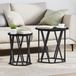vidaXL Salontafel, 2 stuks, zwart, eikenlook, 50 x 50 x 50 cm