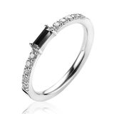 ZINZI Bague à enfiler en argent luxe Zirconia noir taillé en baguette ZIR2133Z