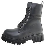 Dockers by Gerli : Bottines à lacets pour filles, chaussures d'enfant, couleur noire, style décontracté