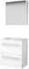 Basic Line Comfort 39 Badkamermeubelset - Ondiep - 60 x 39 cm - Met Grepen - 2 Lades - Acryl Wastafel - 1 Kraangat - Spiegelkast - Ice White